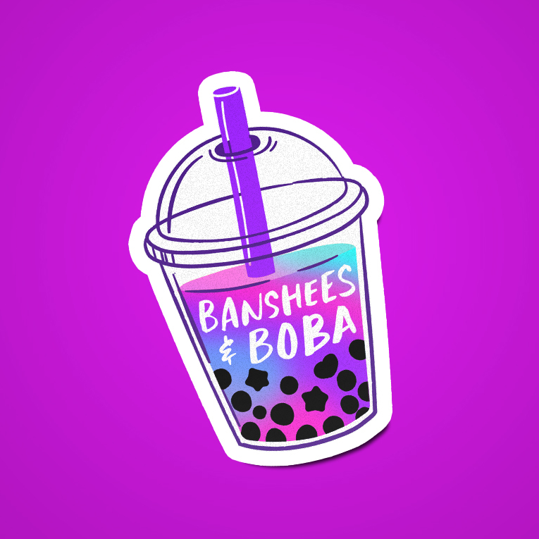 Sticker - Banshees & Boba To-Go Cup - Nia Quinn